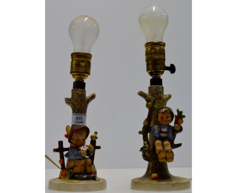 2 GOEBEL / HUMMEL TABLE LAMPS WITH SHADES     