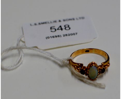 GOLD OPAL SET DRESS RING     