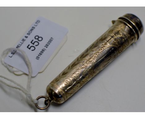 AN OLD LONDON SILVER ENGINE TOOLED NEEDLE CASE     