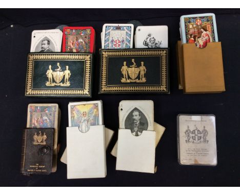 Playing Cards: a collection of seven early 20th century commemorative and novelty playing cards to include; the Outbreak of W