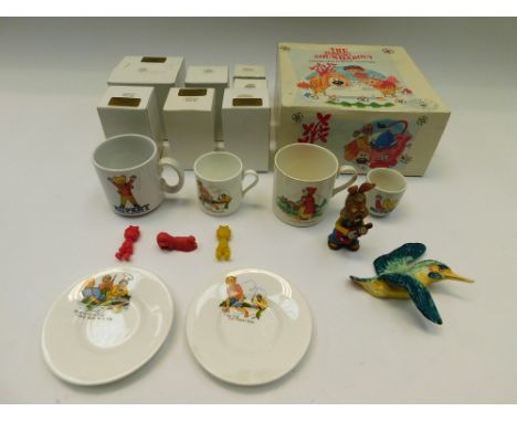 A collection of boxed Royal Stafford magic roundabout figures along with christening cups, plates etc.