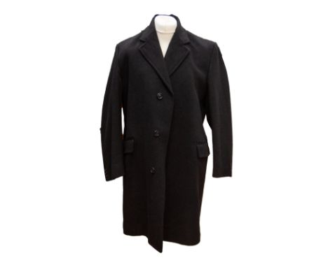 Dark grey Crombie overcoat in wool, made by Crombie in Aberdeen, late 1960s/early 1970s, fully lined, approx size 42/44.