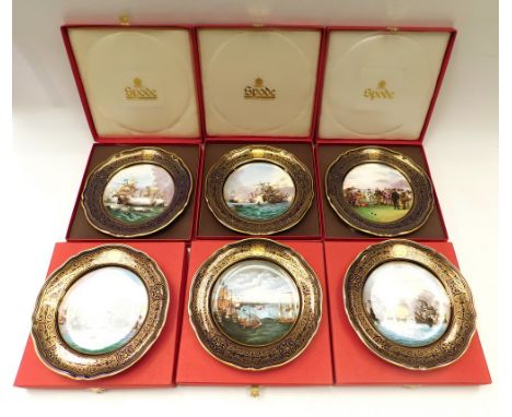 Six boxed Spode collectors plates, all limited editions, Armada series, to include: Launch of the fireships 1588; The Armada 