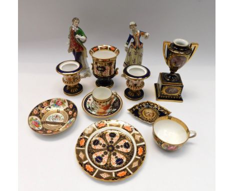 A collection of porcelain to include: Royal Crown Derby Imari 1128; Barr Flight &amp; Barr; Coalport; Shelley Late Foley; Vie