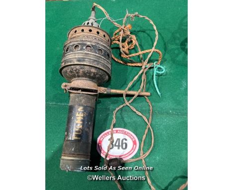 19th century lamp fitting, 44cm (l) / Please bring equipment and labour to assist with removal of all lots. All lots are loca