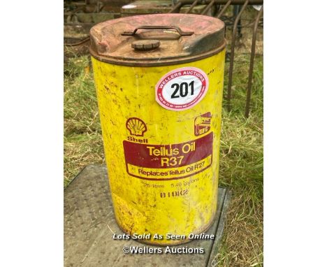 Vintage shell oil can, 50cm (h) / Please bring equipment and labour to assist with removal of all lots. All lots are located 