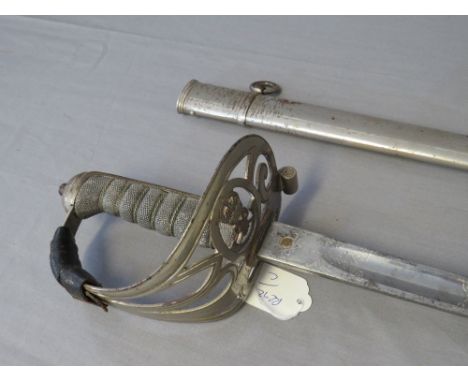 AN EDWARD VII INFANTRY OFFICERS SWORD, with engraved blade, makers mark for Pulford &amp; Sons., St James St. London, in stee
