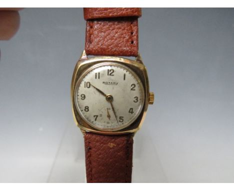 A VINTAGE ROTARY 9 CARAT GOLD CASED WRISTWATCH, Dia. 2.5 cm
