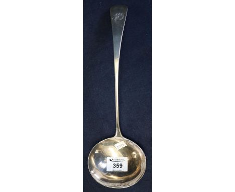 Early 19th Century silver old English design ladle, London hallmarks 1807, makers initials S.H. 4 troy ozs approx.(B.P. 24% i