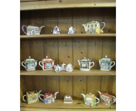 Collection of mainly Sadler novelty teapots; Christopher Wren pub teapots, miniature modern ceramic teapots etc. (16)(B.P. 24