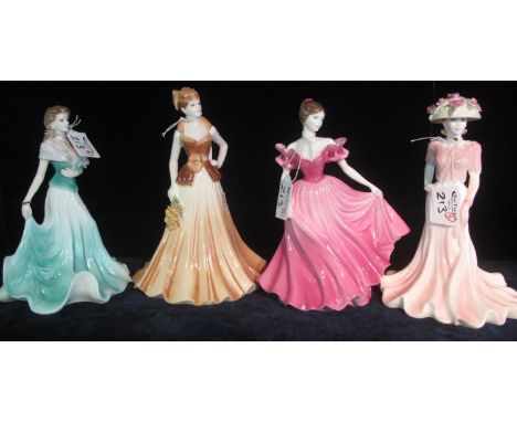 Set of six Coalport 'Ladies of Fashion' ceramic figurines to include; 'Yvonne', 'Alison', 'Liz', 'Pamela', 'Margaret' and 'Lo