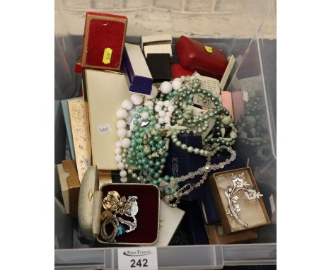 Box of assorted costume jewellery, various.(B.P. 24% incl. VAT) 