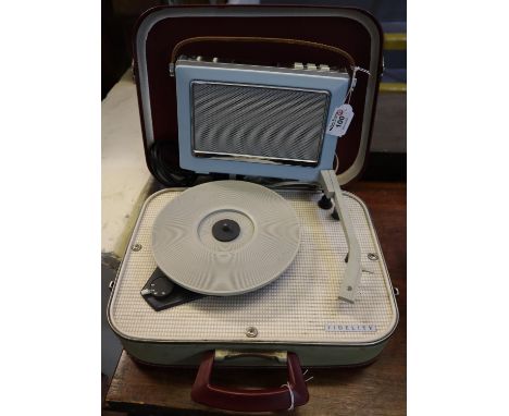 Goodman's Oxford mains battery transistor radio and a vintage Fidelity record player in suitcase form. (2)(B.P. 24% incl. VAT