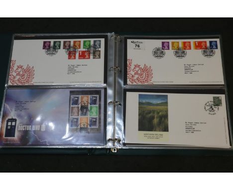 Great Britain green album of first day covers commemoratives, definitives and regionals. 2011 to 2015 period.(B.P. 24% incl. 