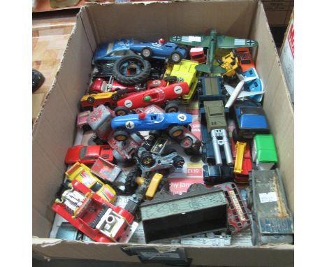 Box of assorted play worn diecast model vehicles. (B.P. 24% incl. VAT) 