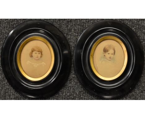 English school (19th century)A Pair of Portrait Miniatureswatercolours, each measures 6cm x 5cm (2)