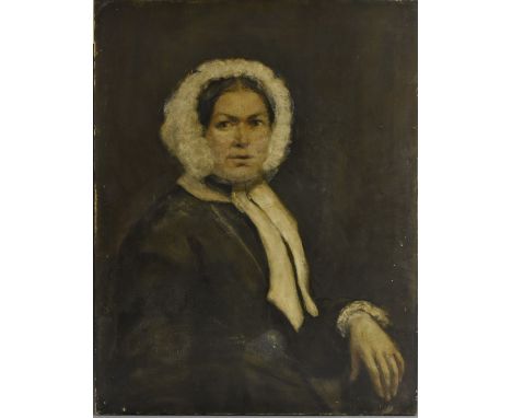 English School (19th century)Portrait of a Ladyindistinctly inscribed to verso, oil on canvas, 91cm x 71cm