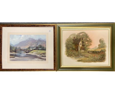 A framed oil on canvas by Ron Horswell, framed 78 x 62cm, together with a framed print by Peter Symons.