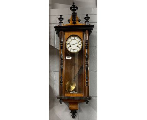 A Vienna style wall clock, H. 95cm.