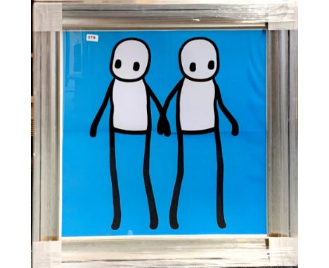A large contemporary framed print, frame size 85 x 85cm.
