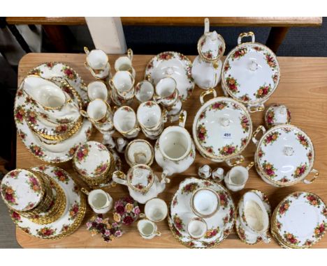A very extensive Royal Albert Old Country Roses tea coffee and dinner service, mostly first quality, small chip inside rim of