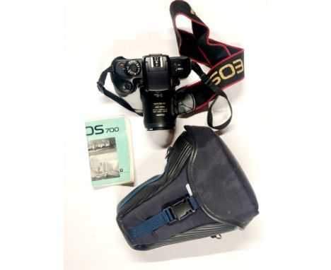 A Canon EOS 700 camera with Canon zoom lens and case.