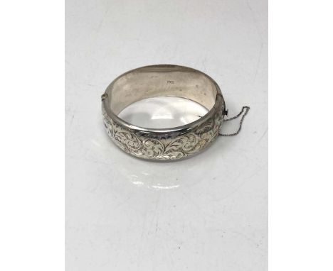 A silver bangle 