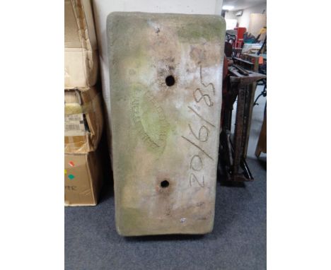 A concrete trough. 