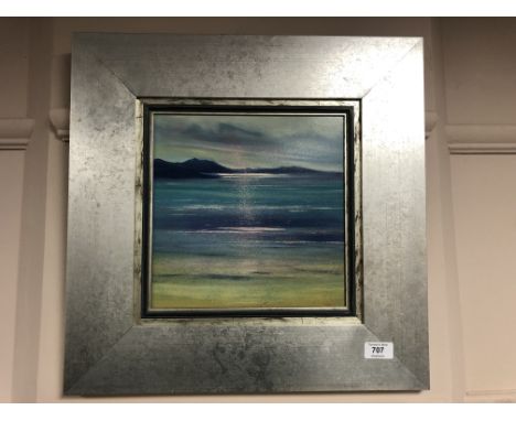 David Fisher (b. 1963) : Afternoon Light West coast of Scotland, oil on board, 47 cm x 47 cm, signed, framed.