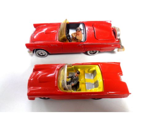Corgi 348 Vegas Ford 1980 Thunderbird with Dan Tanner inside, and Corgi Ford 1962 Thunderbird. Both in very good condition wi