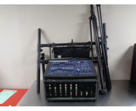 A PA160 amplification system together with light operator 24 machine and a further power unit and stands. 