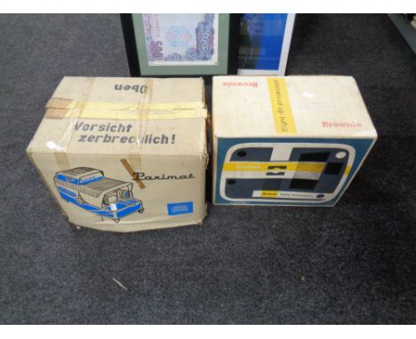 A Kodak Brownie projector together with a Paximat projector. 