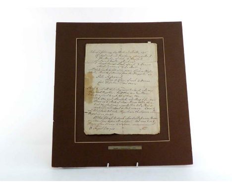 Medical interest:- an 18th century doctor's prescription written in ink and dated August 28, 1758, "Take of ye following dry 