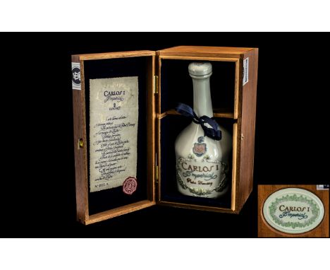 Lladro Carlos 1 Imperial Brandy Gran Reserva De Jerez, in Lladro decorative Ceramic Decanter, housed in a wooden box with Cer