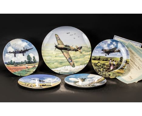 RAF Ltd ED Aircraft Plates Five in total with certificates. One is Coalport and Four Royal Doulton. 