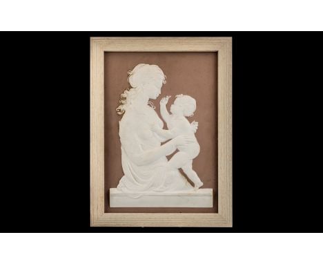 Royal Worcester Pate Sur Pate Plaque ''Mother and Child modeled by Arnold Machin O.B.E., R.A. a Limited Edition of five hundr