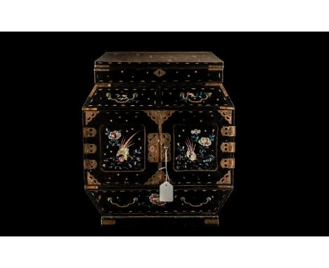 Chinese Jewellery Cabinet. Early 20th Century Chinese Jewellery Cabinet Decorated with Mother of Pearl Inlaid Decoration, Met