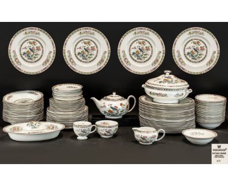 Wedgwood Kutani Crane Dinner Service, 95 Pieces To Include 23 x 12½ Inch Plates, 15 x 8½ Inch Plates, 10 x 7½ Plates, 28 x 8 