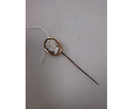 A shell cameo stick pin  