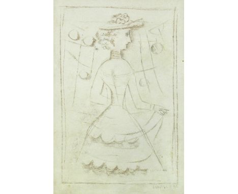 § Massimo Campigli (Italian, 1895-1971) Girl in a hat signed lower right in pencil "Campigli '44" lithograph 34 x 23cm (13 x 