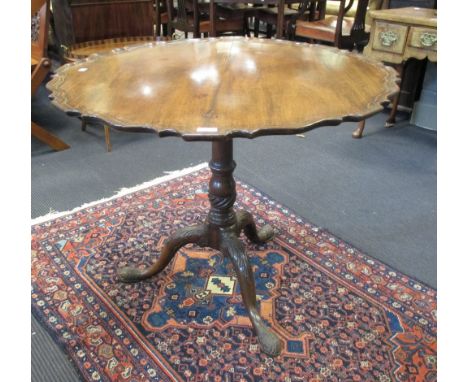 A mahogany piecrust tripod table, 71 x 90cm  