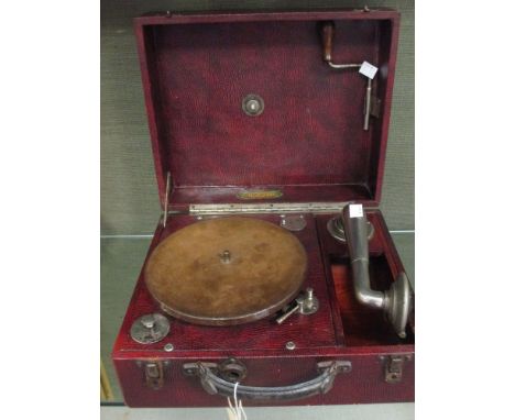 Metronette record player in working order along with a collection of 6" and 8" records to include Jack Morrison "Mucking abou