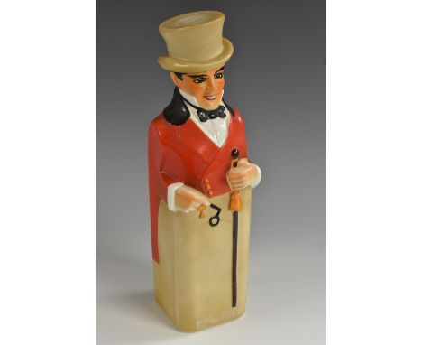 Advertising - an unusual Johnnie Walker Red Label Old Master opaque glass figural bottle, modelled as a dandified huntsman, p