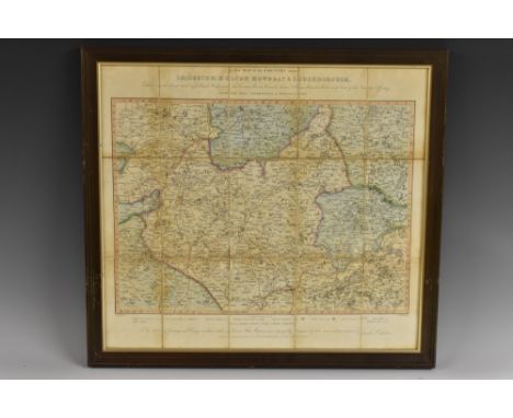 Hunting - Sidney Hall (1788 - 1831), after Charles Oakden (fl. 1825 - 1830), A New Map of the Country round Leicester, Melton