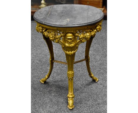 Cricket - a late Victorian cast iron circular tavern table, probably by Gaskell &amp; Chambers, cast with portrait masks of W