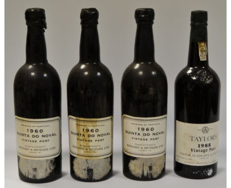Three bottles of Quinta do Noval, 1960 Vintage Port, shipped and bottlesby Hedges &amp; Butler Ltd;  Taylor's 1985 Vintage Po