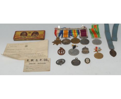 Medals, World War I, a group of four,1914-15 Star, British War, Victory and Long Service Good Conduct Medal, named to 12672 P