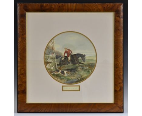 E.G. Chester (fl. c. 1875), after William J Shayer (1787 - 1879), a set of four hunting prints: Here Come the Hounds, Run to 