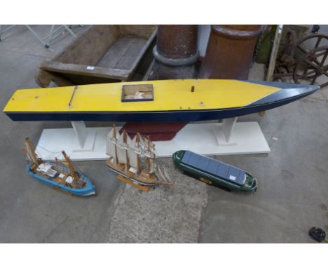 Four model boats