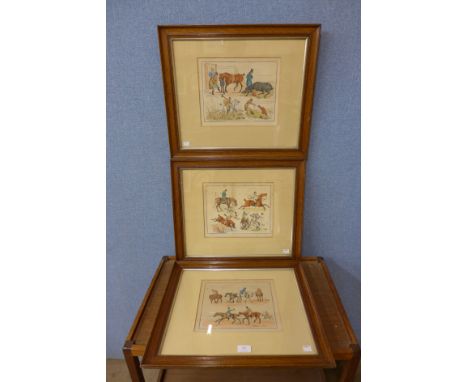 After Alken, set of three hunting prints, framed